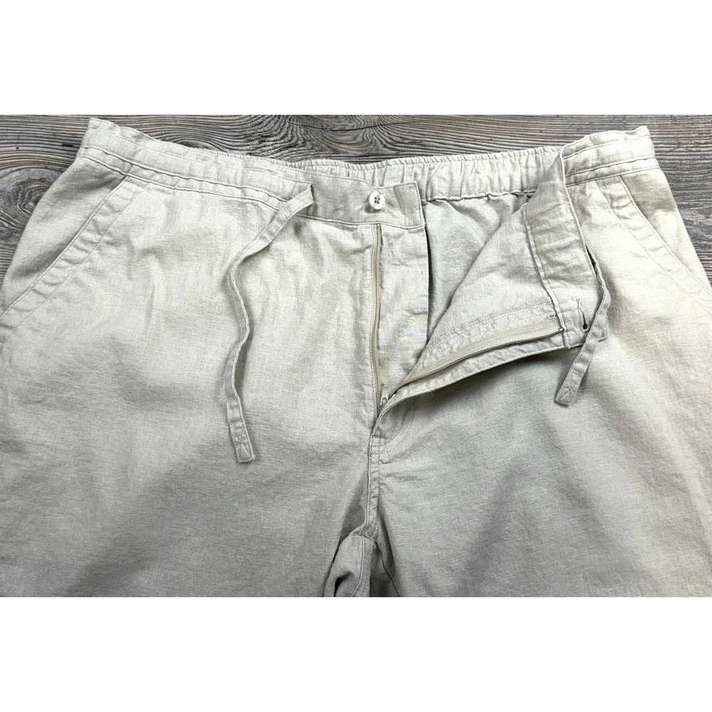 Cubavera Pants Mens L Beige Linen Blend‎ Resort Beach Casual Trousers 38x29
